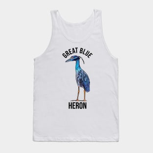 Great Blue Heron Abstract Cartoon Tank Top